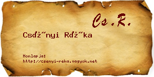 Csényi Réka névjegykártya